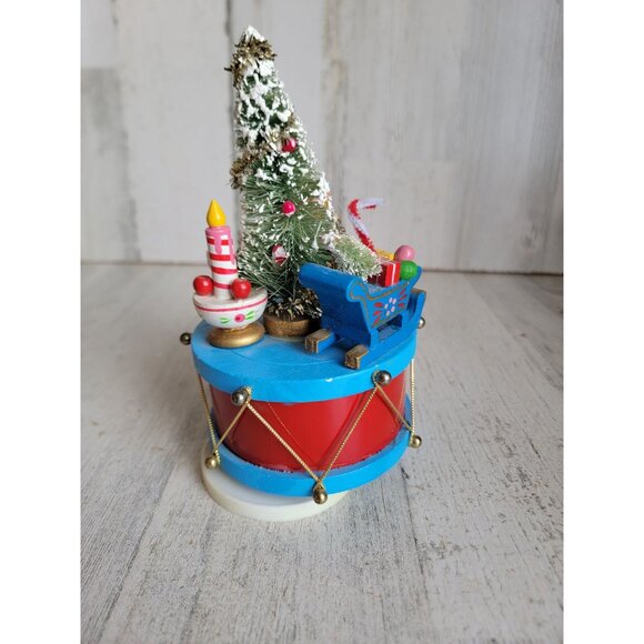 Vintage musical drum angel tree wind up Xmas home decor - Picture 5 of 7